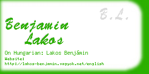 benjamin lakos business card