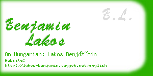 benjamin lakos business card